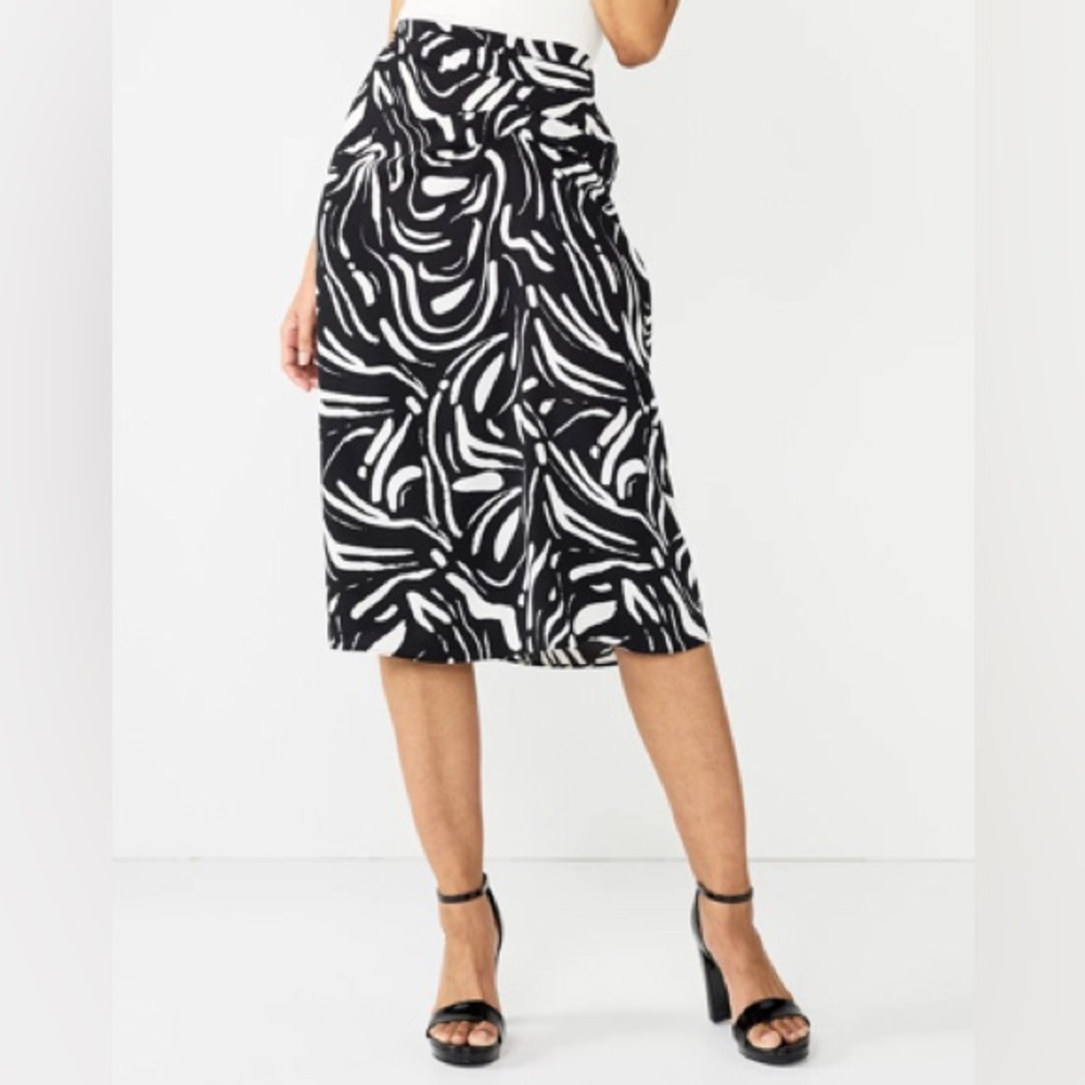 NEW Nine West Side Ruched Midi Skirt.‎ XXL